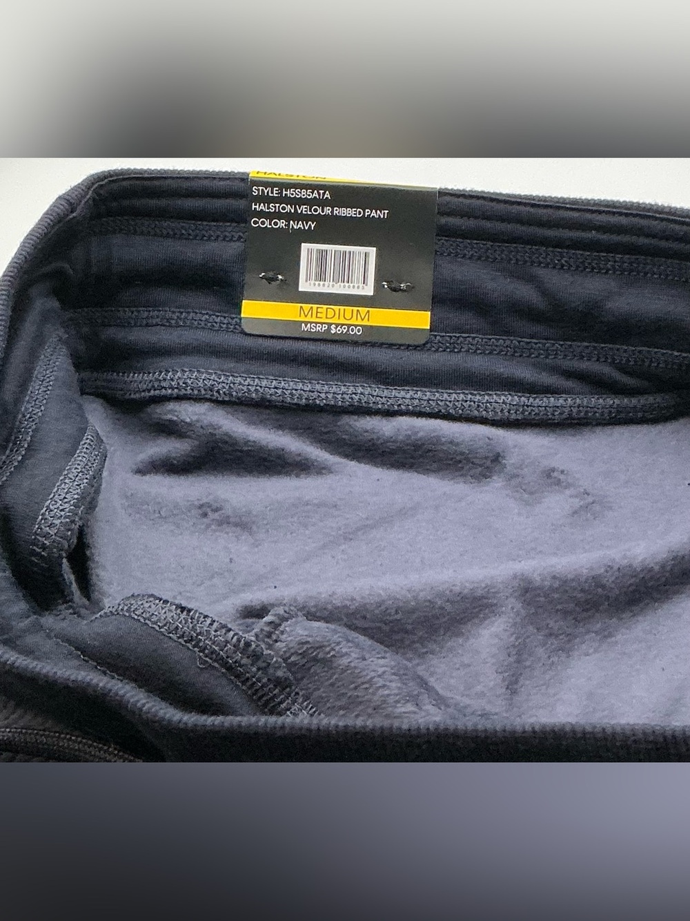 🫐NWT🫐Halston Navy Blue Ribbed Velour Pants - Picture 9 of 13